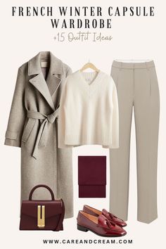 French Winter Capsule Wardrobe Essentials + 15 Outfit Ideas Winter Basics Wardrobe, Looking Put Together