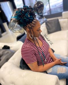 Microlocs Inspiration, Female Locs, Locs Dyed, Loc Crown, Colorful Locs, Loc Nation, Thick Locs