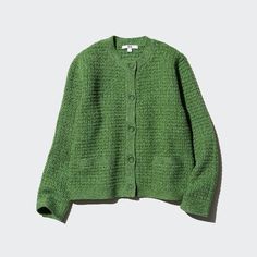 Knitted Short Jacket | UNIQLO US Uv Protection Clothing, Uniqlo Sweater, Knitted Jacket, Lazy Girl, Uniqlo Women, Textured Knit, Knitting Women, Knit Shorts, Short Jacket