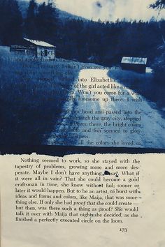 an image of a road with the words cyanoto type made on book page