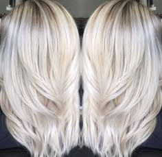 Shoulder Length Blonde, 2024 Hair Color, Short Hair Highlights, Blonde Hair Transformations, Icy Blonde Hair, Golden Blonde Hair, Transition To Gray Hair, Long Hair Color