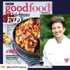 the cover of good food magazine with a photo of a woman in chef's uniform