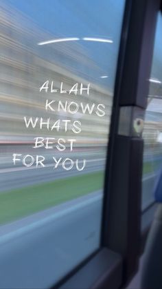 the back window of a car with an advertisement on it that says, all ah knows what's best for you