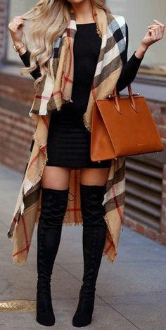 Dressy Fall Outfits, Thigh High Boots Outfit, Autumn Fashion Women Fall Outfits, Thanksgiving Outfit, Looks Chic, Casual Fall Outfits, Autumn Fashion Women