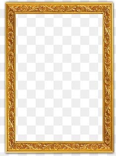 an ornate gold frame on a white background, with no image or text in it