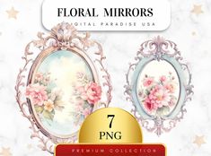 the floral mirrors are available for purchase at png's premium collection shoppe