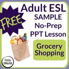 an advertisement for grocery shopping with the words free sample no - prep ppt lesson