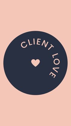 the logo for client love is shown on a pink background with black and white lettering