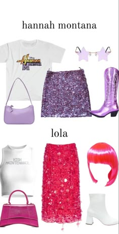 Halloween costume from Hannah Montana the popular Disney TV show. Lola and Hannah Montana who are best friends also known as Emily Osment as Lola and Miley Cyrus as Hannah Montana. Lola Halloween Costume, Movies Halloween Costumes, Halloween Costumes One Person, One Person Halloween Costumes, Adults Halloween Costumes, Halloween Costume Suit