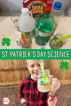 the st patrick's day science experiment is fun for kids to make and play