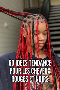 Bien sûr, nous n'en avons pas fini avec les box braids noirs et rouges. Il suffit de jeter un coup d'œil à cette coiffure à couper le souffle pour comprendre pourquoi. // Crédit photo : Instagram cour_de_cheveux_noirs Box Braids, Braids, Plaits