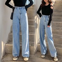 SPECIFICATIONSWaist Type: HIGHThickness: RegularStyle: CasualOrigin: CN(Origin)Material: CottonLength: Full LengthJeans Style: Wide Leg PantsItem Type: JEANSGender: WOMENFabric Type: Cotton elastic denimDecoration: WashedDecoration: PocketsDecoration: SequinedCN: JiangsuBrand Name: UVRCOS Y2k Female, Female Jeans, Women Wide Leg Pants, Womens Fashion Jeans, Denim Decor, Jeans Woman, Skater Jeans, Outfit Jeans, Loose Fit Jeans