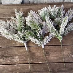 some white flowers are sitting on a wooden table