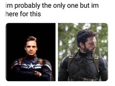 two pictures of the same person in captain america, one with an iron man suit