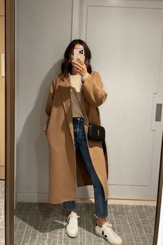 lifewithjazz on LTK Camel Coat Outfit Winter Style, Tan Trench Coat Outfit, Tan Coat Outfit, Wool Coat Outfit, Winter Coat Outfits, Tan Coat