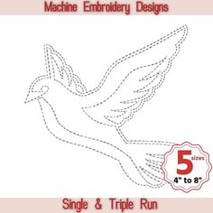 the machine embroidery designs are available for all kinds of projects, including this humming bird