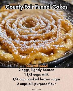 a poster with instructions on how to make funnel cakes