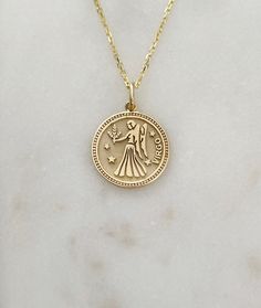 14K Solid Yellow Gold Virgo Zodiac (Aug 23 - Sept 22) Pendant measures 13MM 14K Solid Yellow Gold Chain Optional Virgo Earrings, Virgo Jewelry, Virgo Pendant, Virgo Symbol, Virgo Necklace, Virgo Zodiac Sign, Locket Design, 23 August, 22 September