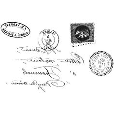 an envelope with stamps on it and some other writing in black ink, including the letter's signature