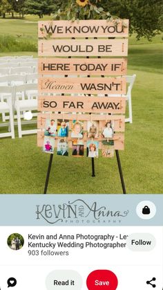 the wedding sign is made out of wooden planks