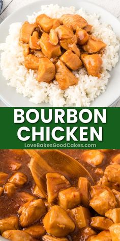 Bourbon Chicken pin collage Food Court Bourbon Chicken, Bourbon Chicken Recipe, Facebook Recipes, Recipe Using Chicken, Bourbon Chicken, Chicken Noodles, Chinese Restaurants, Favorite Recipes Chicken