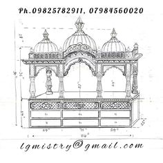 an architectural drawing of a gazebo