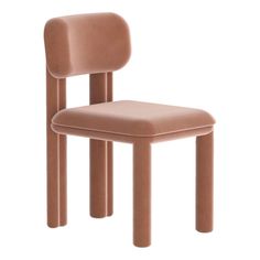 a brown chair sitting on top of a white floor