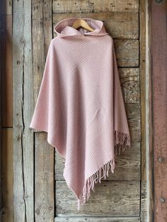 Soft pink wool blanket poncho cape Powder pink lambswool/bamboo mix long poncho cape Large size Ladies poncho natural wool/bamboo mix poncho One size fits fashionably for most everyone, short or tall, big or small. This piece is versatile for both Men's & Women's outdoor fashion, and can be used insider in cooler winter weather to keep warm while reading on the couch. CARE: Hand-wash and hang to dry, light iron if needed, or dry clean. MEASURES: Length at the front of the neckline to the bottom Pink Shawl Poncho For Winter, Cozy Pink Poncho For Fall, Pink One-size Poncho For Fall, Pink One Size Poncho For Fall, Cozy Pink One Size Poncho, Pink One Size Shawl Poncho, Womens Outdoor Fashion, Long Poncho, Blanket Poncho