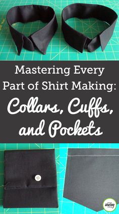 two black ties are being used to make the collars and pockets for this sewing project