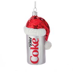 Diet Coke Can with Santa Hat Ornament for Christmas Tree Coke Christmas, Coke Santa, Diet Coke Can, Coke Can, Coca Cola Christmas, Luxury Christmas Tree, Hat Ornament, Amazon Beauty, Coke Cola