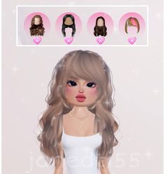 the doll has long hair and is wearing a white dress