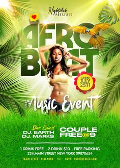 Afro Beat Event Party Flyer PSD Template – PSDFreebies.com Template For Event Poster, Events Flyer Design, Party Flyers Design, Party Flyer Design Backgrounds, Social Advertising Design, Free Psd Poster, Event Poster Design Inspiration, Event Flyer Design