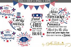 fourth of july svg files with american flags, stars and the words firecrackerer