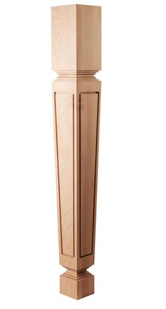 a tall wooden object on a white background