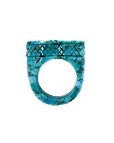 Responsible Jewelry Council Certified Turquoise 1.25” diameter x .75" Size 5, 6, 7, & 8 available Hand carved Note from the designer: This ring is carved by hand from turquoise which is a naturally soft stone. Please take care not to drop or hit this ring against any surface as it would likely break! We had so much fun designing this ring. Don't miss the snakeskin pattern on the sides—a perfect piece for the very current western trend! Turquoise Statement Ring, Western Trend, Turquoise Wedding, Snakeskin Pattern, Artisan Craft, Wedding Wear, Statement Ring, Ring Necklace, Snake Skin