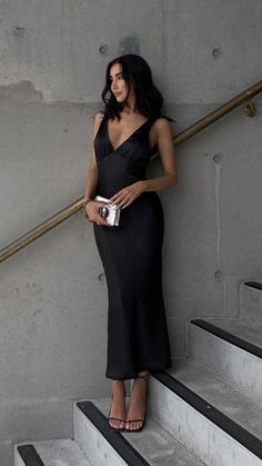 [SponsoredPost] 38 Black Dress Outfit Classy Elegant Tips You Will Love Right Now #blackdressoutfitclassyelegant Paris Outfit Night Out, Black Sunday Dress, All Black Clubbing Outfit, Black Dress And Gold Accessories, Wedding Guest November Outfit, Black Gala Dress Classy, Dresses For Events Classy, Black Grad Dresses, Jazz Style Fashion