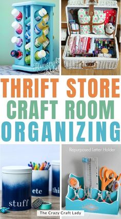 thrift store craft room organizing is great for those small spaces in the house that have little to no storage