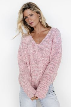 Rosie Knit Sweater | Soft Pink - Baltic Born Pink Fall Outfits, Wishlist Clothes, Light Pink Sweater, Emma Style, Pink Fall, Xmas Outfits, Everyday Sweater, Light Pink Sweaters, Sweater Chunky