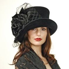 driving hat.  Ascot / Kentucky Derby by mattie Topi Vintage, Top Hats For Women, Victorian Hats, Top Hats, Steampunk Costume