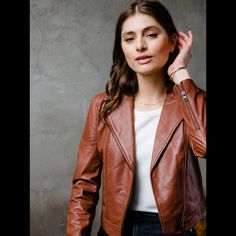 The Only Leather Jacket You Need. It's Timeless, Classic, And Cool All At The Same Time. Made Of The Softest Lamb Leather And Designed To Mold To Your Body With Wear, The Maha Leather Jacket Will Be A Staple From Day One. Approximate Measurements Under Arms Flat 22" Length From The Shoulder 23" Brand New With Tags Chunky Sweaters, 2024 Wishlist, Slouchy Sweater, Classic Jacket, Wardrobe Ideas, Leather Jacket Black, Leather Moto Jacket, Denim Jacket Women, Chunky Sweater