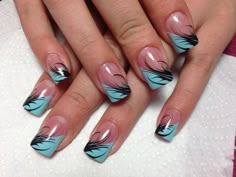 Unique French Tip Nails Square, Dollar Nails, Feather Nail Designs, Purple Nail Art Designs, Blue Nail Art Designs, Purple Nail Art, Heart Nail Designs, Nagellack Trends