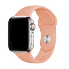 the apple watch is shown with an orange band