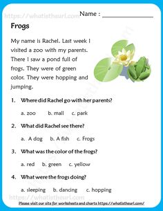 the frog's name worksheet