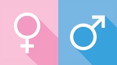 the male and female symbols are shown in two different colors