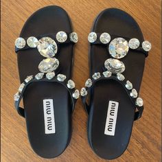 Brand New. Just Too Small For Me. Miu Miu Open Toe Sandals For Summer, Luxury Leather Miu Miu Sandals, Miu Miu Designer Open Toe Sandals, Luxury Open Toe Sandals By Miu Miu, Chic Miu Miu Leather Sandals, Miu Miu Leather Sandals With Open Heel, Miu Miu Summer Sandals, Chic Miu Miu Open Toe Sandals, Chic Miu Miu Open Heel Sandals