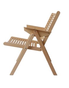 a wooden folding chair on a white background