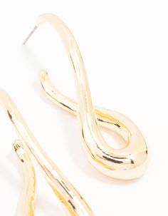 For a modern addition to your stack, style these gorgeous gold-toned hoop earrings. These unique hoops feature an interlocking, infinity-inspired design. Backing Type: Post Back Weight: 21.8g | Lovisa Gold Infinity Hoop Earrings Infinity Hoop, Modern Addition, Cute Jewelry, Hoop Earrings, Design Inspiration, Gold, Design