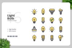 Light Bulb Color Icons, Icons ft. light & icons - Envato