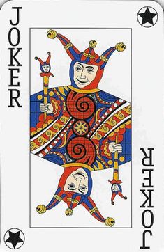 a card with an image of two clowns on it