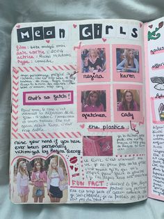 journal page idea (from my burn book) Regina george🔛🔝 Burnbook Letters, Homemade Burn Book, Diy Burn Book Pages, Things To Put In A Burn Book, Burn Book Yearbook Theme, Burn Journal, Album Journal Page